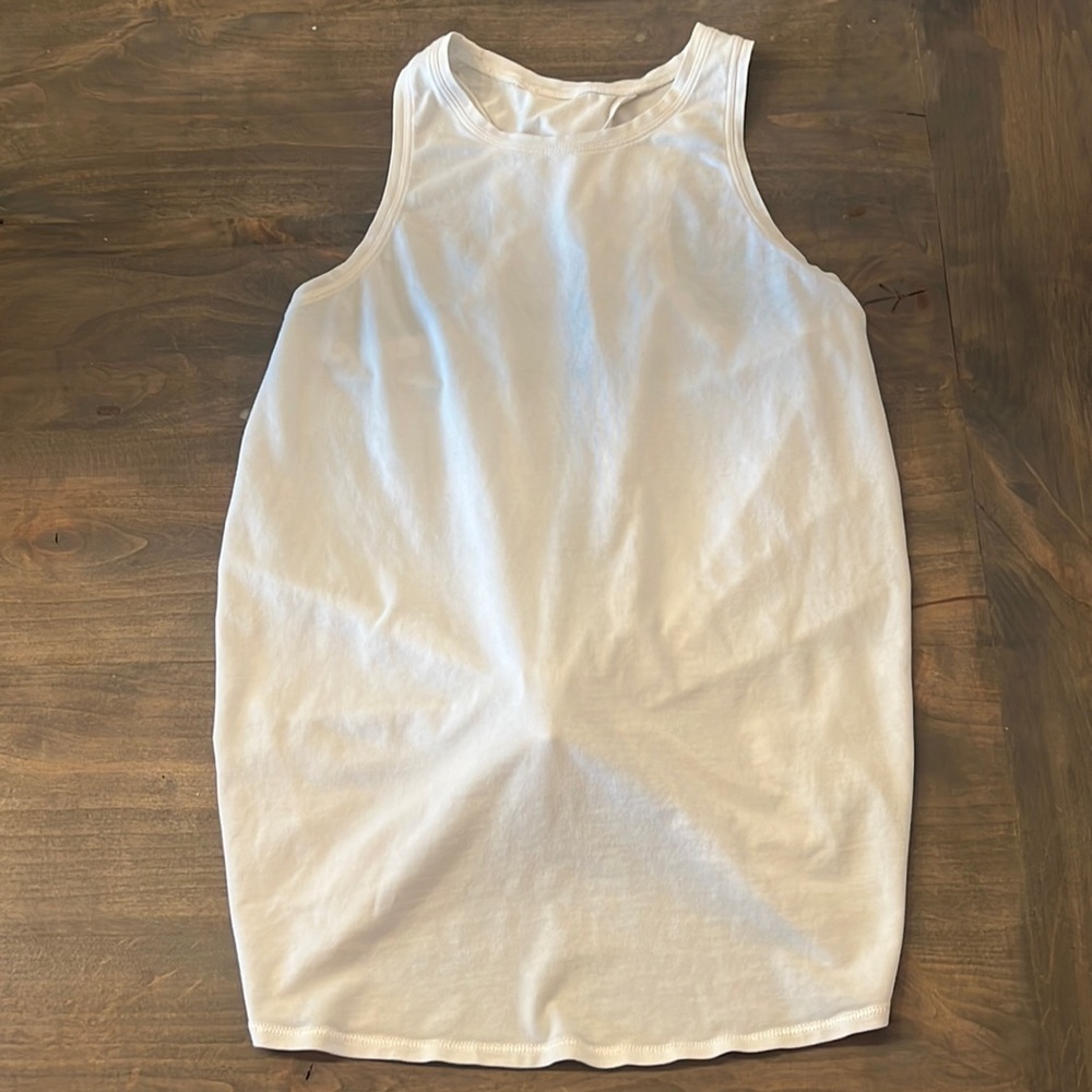 High neck open back tank top